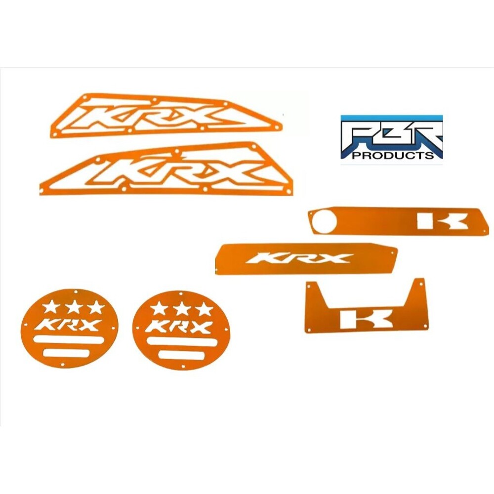 PBR Kawasaki KRX-4 KRX  kit: Frog skins, Dash Plates, Cubby & Drains - Orange